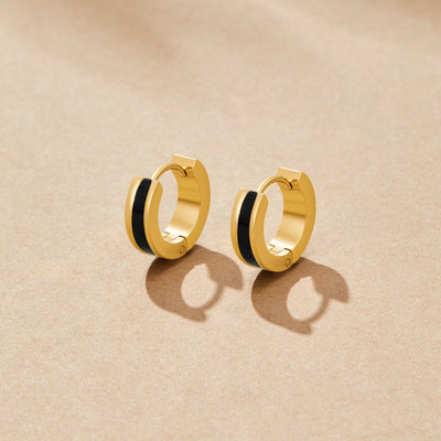 Crni okrugli naušnice Leigh